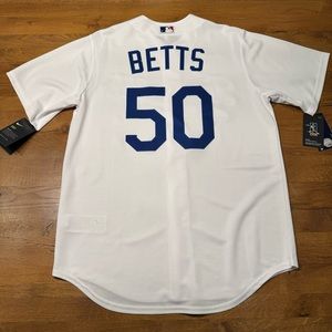 Authentic MLB Nike Los Angeles Dodgers Mookie Betts Jersey white